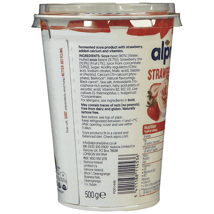 Alpro Φυτικό Eπιδόρπιο Σόγιας Φράουλα 500gr