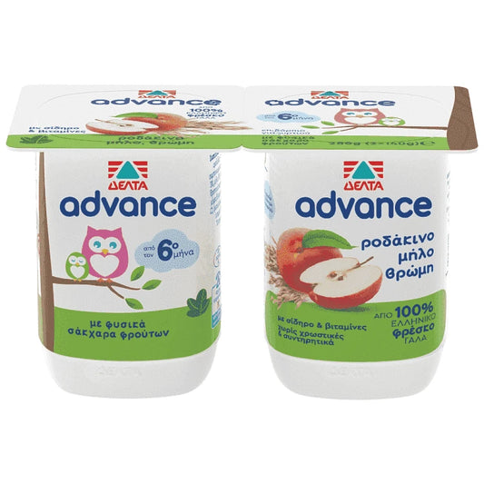 Advance Επιδόρπιο Ροδάκινο-Μήλο-Βρώμη 2x140gr