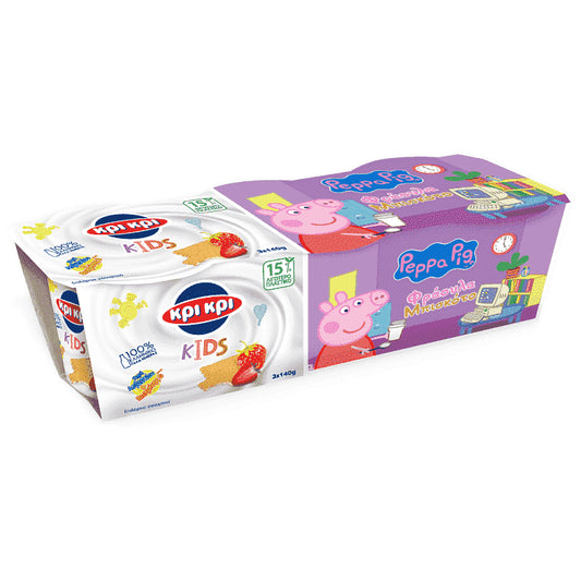 Κρι Κρι Kids Peppa Φράουλα - Μπισκότο 3x140gr